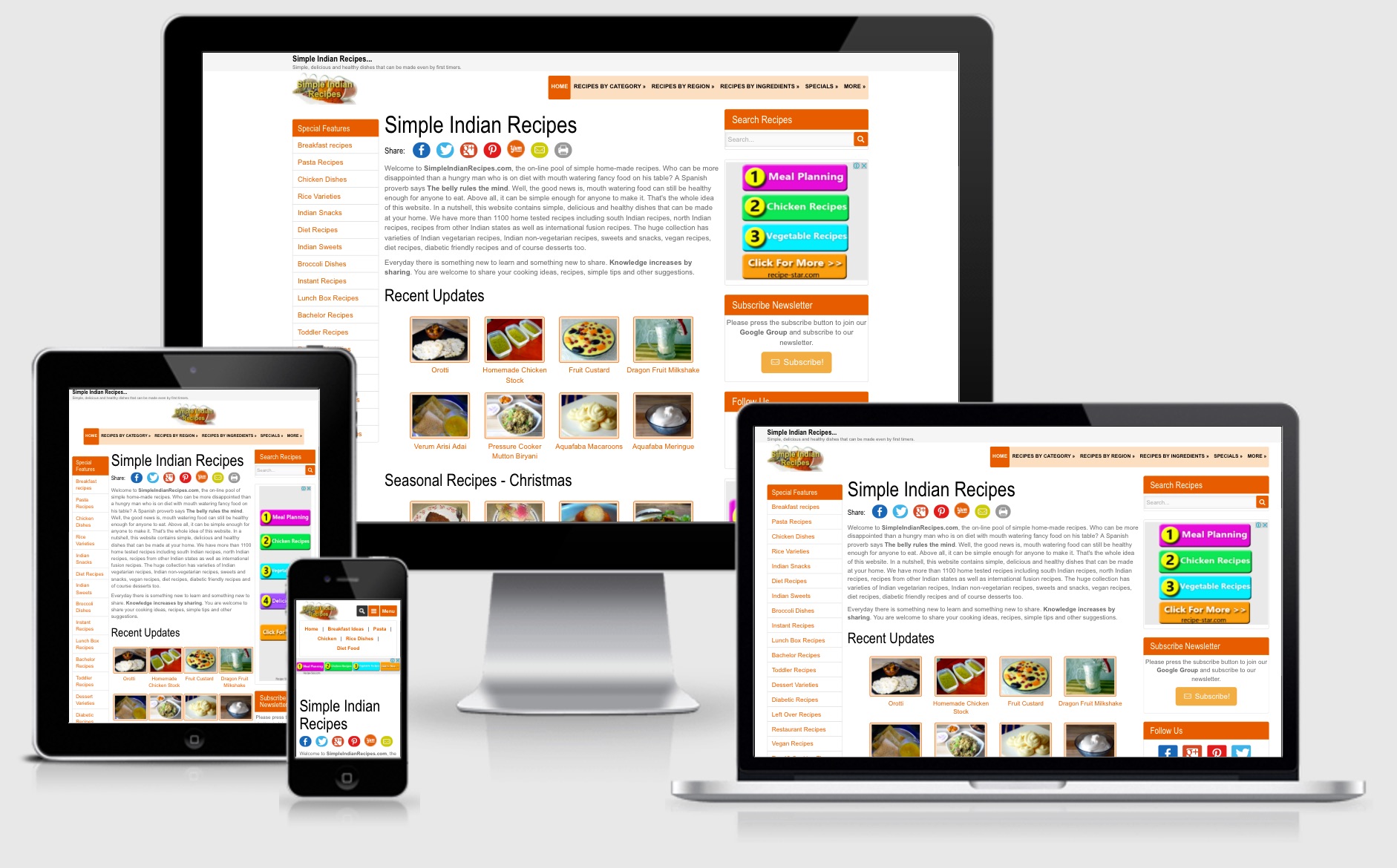 Simple Indian Recipes - Responsive Website